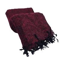 Yak Wool Blanket, Nepali Acrylic Hand Loom Blanket, Color [maroon]