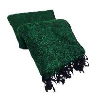 Yak Wool Blanket, Nepali Acrylic Hand Loom Blanket, Color [green]