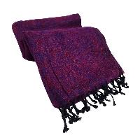 Yak Wool Blanket, Nepali Acrylic Hand Loom Blanket, Color [burgundy]