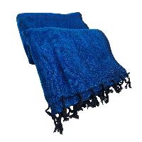 Yak Wool Blanket, Nepali Acrylic Hand Loom Blanket, Color [navy Blue]