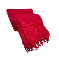 Yak Wool Blanket, Nepali Acrylic Hand Loom Blanket, Color [red]