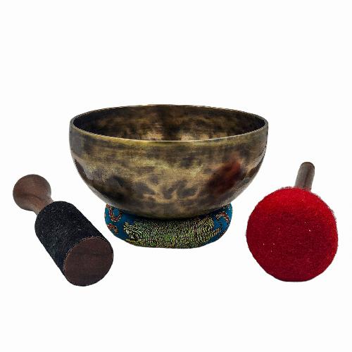 Singing Bowl, Buddhist Hand Beaten, Plain, Antique Finishing