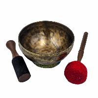 Singing Bowl, Buddhist Hand Beaten, Plain, Antique Finishing