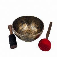 Singing Bowl, Buddhist Hand Beaten, Plain, Antique Finishing