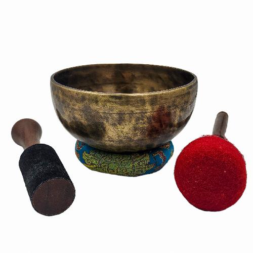 Singing Bowl, Buddhist Hand Beaten, Plain, Antique Finishing