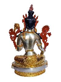 [white Tara], Buddhist Handmade Statue, [partly Gold And Silver Plated], [original Mold]