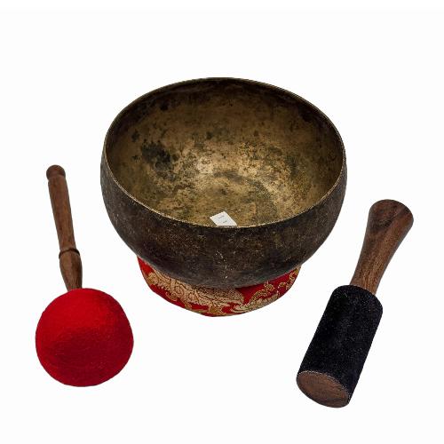 Kopre Singing Bowl, Buddhist Hand Beaten, Antique Finishing