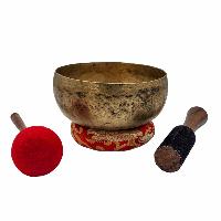 Kopre Singing Bowl, Buddhist Hand Beaten, Antique Finishing