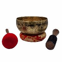 Kopre Singing Bowl, Buddhist Hand Beaten, Antique Finishing