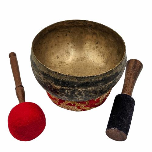 Kopre Singing Bowl, Buddhist Hand Beaten, Antique Finishing