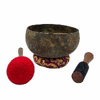 Kopre Singing Bowl, Buddhist Hand Beaten, Antique Finishing