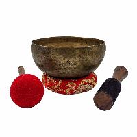 Kopre Singing Bowl, Buddhist Hand Beaten, Antique Finishing