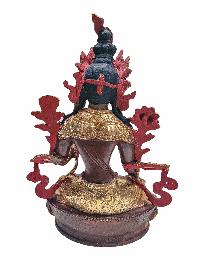 [white Tara], Buddhist Handmade Statue, [partly Gold Plated] With [face Painted]