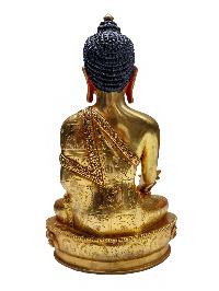 [medicine Buddha], Buddhist Handmade Statue, [gold Plated] With [face Painted]