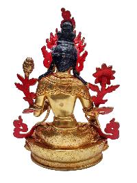 [white Tara], Buddhist Handmade Statue, [gold Plated] With [face Painted]