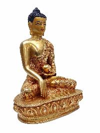 [shakyamuni Buddha], Buddhist Handmade Statue, [gold Plated] And [face Painted]