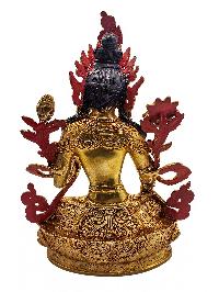 [white Tara], Buddhist Handmade Statue, [gold Plated] And [face Painted]