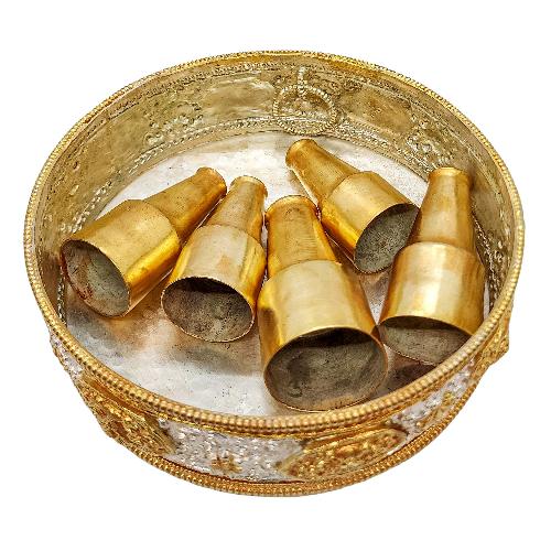 [kusum Mandala], Buddhist Handmade Ritual Item, Gold And Silver Plated, [big]