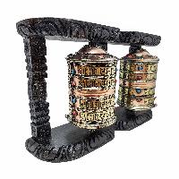 Buddhist Handmade Wall Prayer Wheel With Mantra Inside, [stone Setting], Wall Mountable