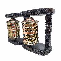 Buddhist Handmade Wall Prayer Wheel With Mantra Inside, [stone Setting], Wall Mountable