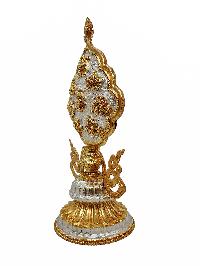 Buddhist Offering Of Ashtamangala, [gold And Silver Plated With Fine Carving]