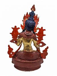 [white Tara], Buddhist Handmade Statue, [partly Gold Plated] And [face Painted]