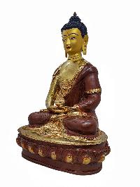 [amitabha Buddha], Buddhist Handmade Statue, [partly Gold Plated] And [face Painted]