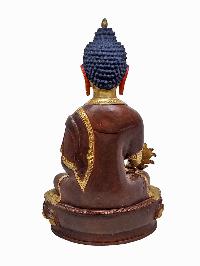 [medicine Buddha], Buddhist Handmade Statue, [partly Gold Plated] And [face Painted]