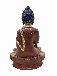 [shakyamuni Buddha], Buddhist Handmade Statue, [partly Gold Plated] And [face Painted]