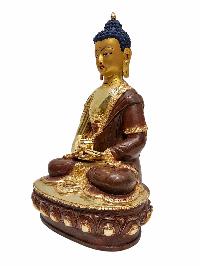 [amitabha Buddha], Buddhist Handmade Statue, [partly Gold Plated] And [face Painted]