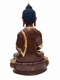 [amitabha Buddha], Buddhist Handmade Statue, [partly Gold Plated] And [face Painted]