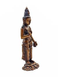 [padmapani Lokeshvara], Buddhist Handmade Statue, [chocolate Oxidized]