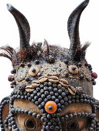 [kali], Handmade Mask, Antique Finishing With Animal Horn