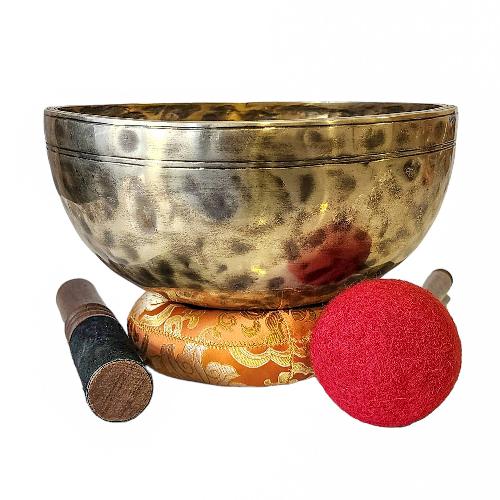 [singing Bowl], Buddhist Hand Beaten, Antique Finishing, Note F 184 Hz