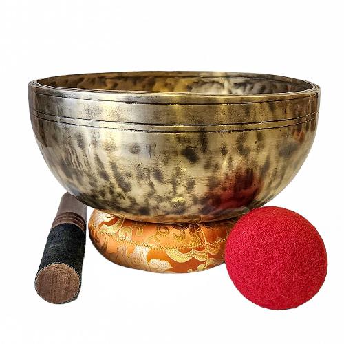 [singing Bowl], Buddhist Hand Beaten, Antique Finishing, Note A 168 Hz