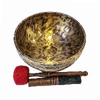 [singing Bowl], Buddhist Hand Beaten, Antique Finishing, Note A 168 Hz