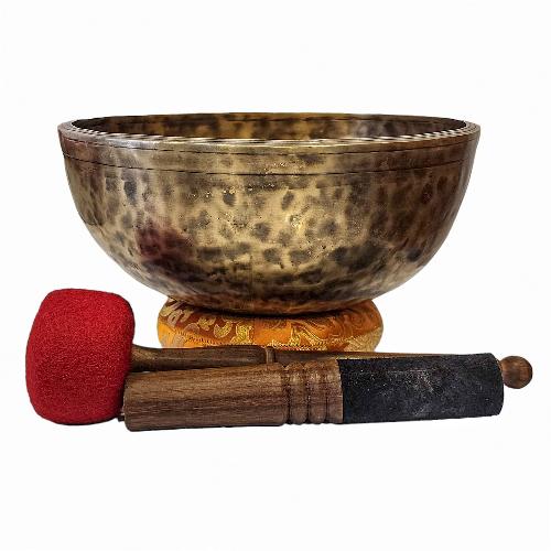 [singing Bowl], Buddhist Hand Beaten, Antique Finishing, Note D 158 Hz