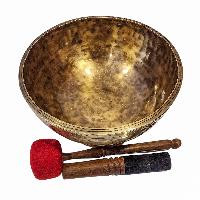 [singing Bowl], Buddhist Hand Beaten, Antique Finishing, Note D 158 Hz