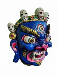 [bhairab], Handmade Wooden Mask, [painted], [high Quality], [mahakala Black]