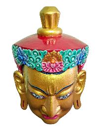 [padmasambhava] Guru, Handmade Wooden Mask, [painted], [high Quality], Rimpoche