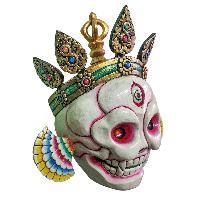[citipati], Handmade Wooden Mask Or Wall Hanging, [painted], [high Quality], Female