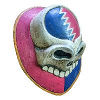 [skull], Handmade Wooden Mask Or Wall Hanging, [painted], [high Quality], Acdc Musical And Logo