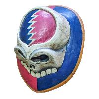 [skull], Handmade Wooden Mask Or Wall Hanging, [painted], [high Quality], Acdc Musical And Logo