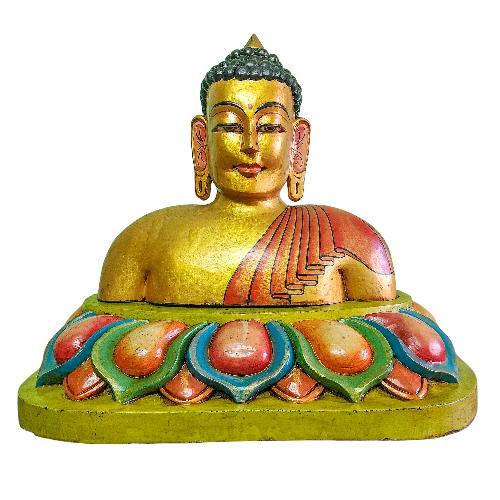 [buddha], Handmade Wooden Statue, [painted]