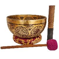 Singing Bowl, Buddhist Hand Beaten, With Fine Etching Carving Of Samadhi