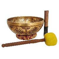 Singing Bowl, Buddhist Hand Beaten, With Fine Etching Carving