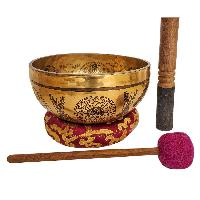 Singing Bowl, Buddhist Hand Beaten, With Fine Etching Carving, [samadhi]