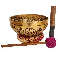 Singing Bowl, Buddhist Hand Beaten, With Fine Etching Carving