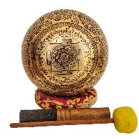 Singing Bowl, Buddhist Hand Beaten, With Fine Etching Carving, [ganesh]