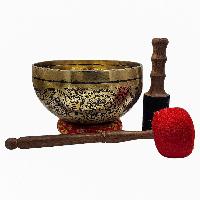 Singing Bowl, Buddhist Hand Beaten, With Fine Etching Carving